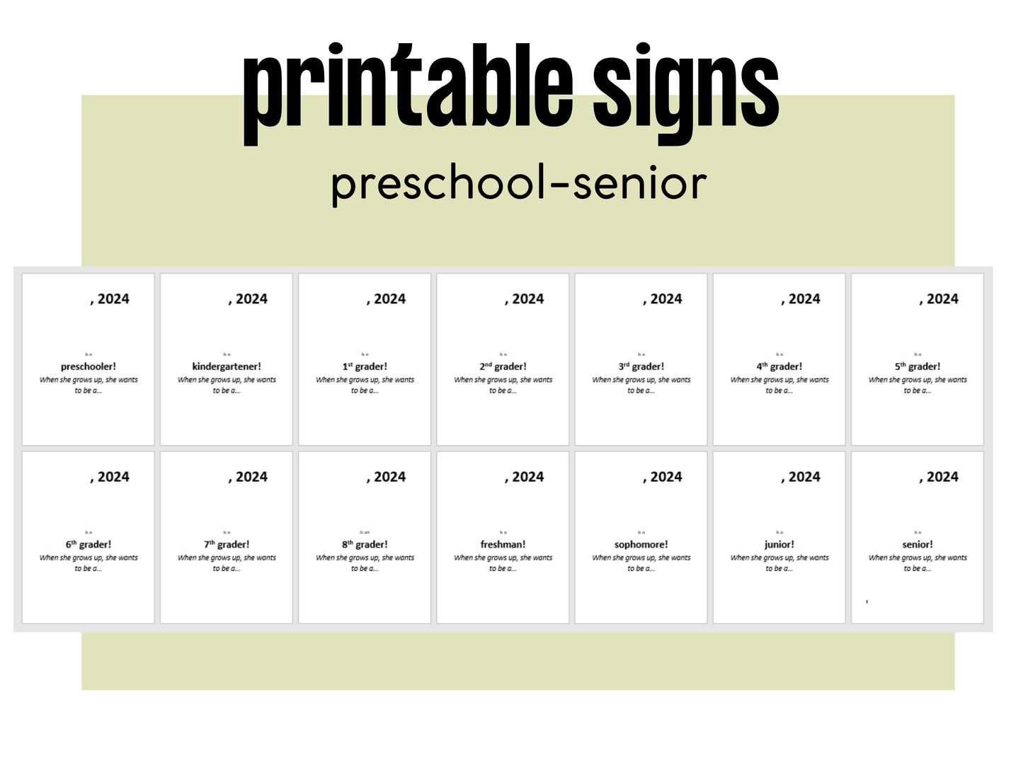 Girl's Understated First Day of School Sign Printable