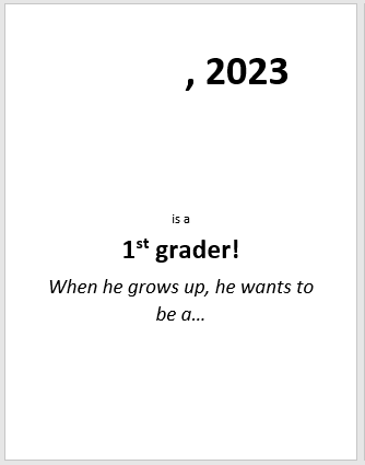 First Day of school Sign for boys