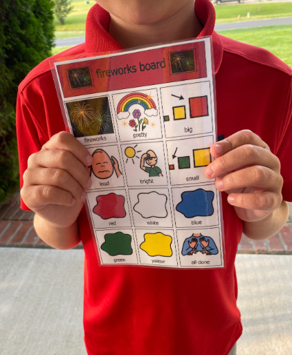 Fireworks or July 4th Communication Board Printable