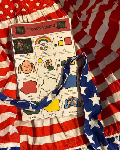 Fireworks or July 4th Communication Board Printable