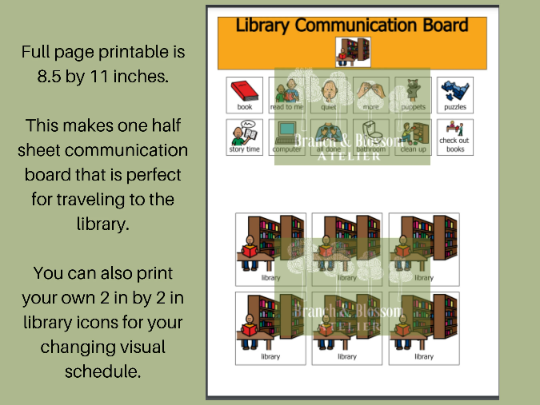 Library Picture Communication Board DIGITAL DOWNLOAD