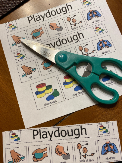 Play Dough Communication Board Visual Schedule