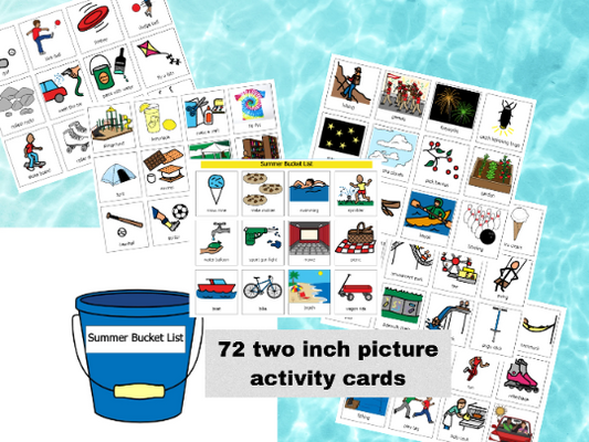 72 Summer Bucket List Picture Icon Cards AAC Boardmaker choice board DIGITAL download
